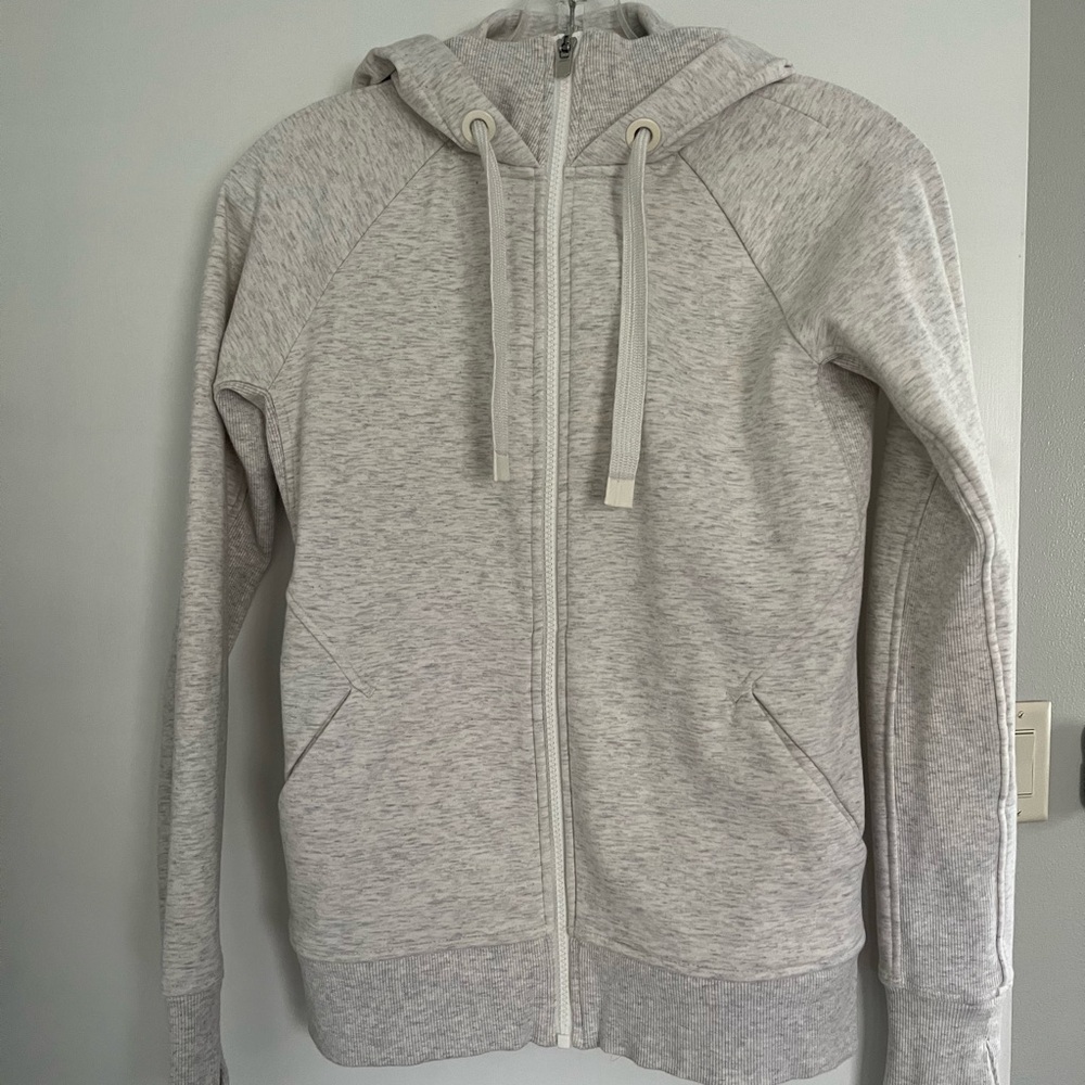 Athleta Light Gray Zip-Up Hoodie